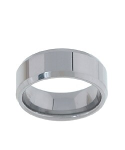Men's Tungsten Carbide Beveled-edge Band (8 mm)