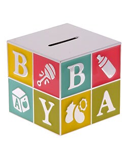 Toddot Baby's Silver Plated Learning Block Bank