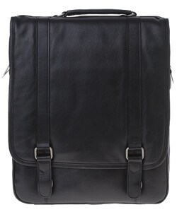 Amerileather Black Leather Backpack Briefcase