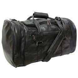 Amerileather Black Leather 20-inch Carry On U-shaped Duffel