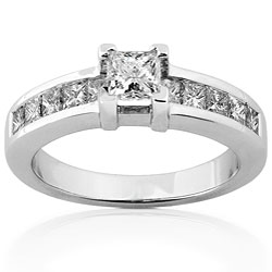 14k White Gold 1ct TDW Princess Diamond Engagement