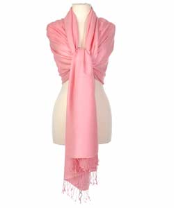 Himalaya Trading Co. Pink Pashmina and Silk Shawl
