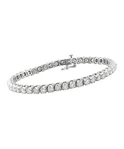 14k White Gold 4ct TDW Diamond Bracelet (G-H, I1)