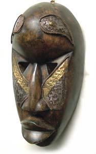 Boule Sese Wood, Brass Mask (Ghana)