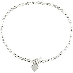 Sterling Silver Heart Toggle Necklaces (Case of 6)