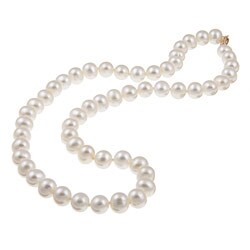 DaVonna White Freshwater Pearl 18-inch Necklace (7.5-8 mm)