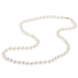 DaVonna Akoya Cultured Pearl Necklace (7-7.5 mm/ 24 in)