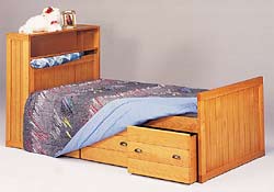 Solid Pine Twin Captain's Bed