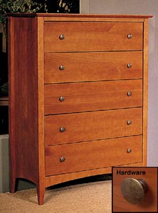 Shaker Cambridge Solid Pine Five-drawer Chest