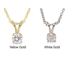 14kt Gold 1/4-ct (H-I, I1-I2) Diamond Solitaire Pendant