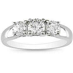 14k White Gold 1ct TDW Diamond Three-Stone Ring (H-I/ I1-I2)