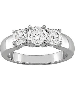 14k Gold 1-1/2ct TDW Round Diamond Three-Stone Ring (J-K, I1-I2)