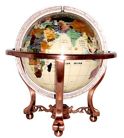 Ivory Jasper Ocean 6-in. Gemstone Globe