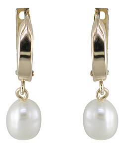 14k Yellow Gold Freshwater Pearl Earrings