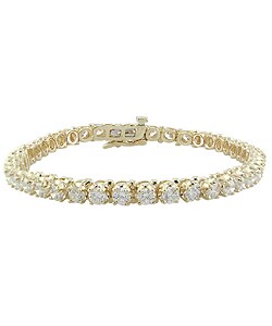 14k Yellow Gold 4ct TDW Diamond Tennis Bracelet (G-H, I1)
