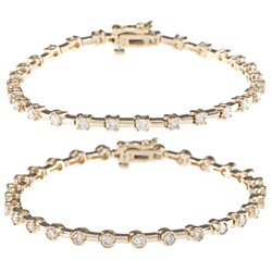 14k Gold 2 2/5ct Diamond Bezel-set Tennis Bracelet (H, S1-2)