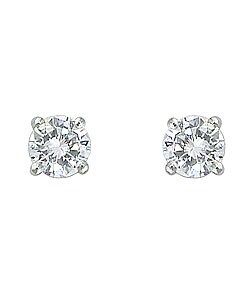 Platinum 1/3ct TDW Diamond Stud Earrings (F-G, I1)