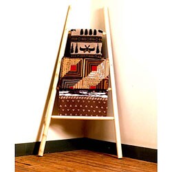 Rustic Log Pole Adirondack Cedar Quilt Ladder