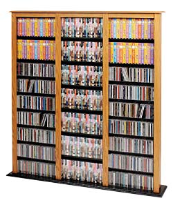 Triple-width Oak Media Tower