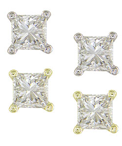 14-kt. Princess-cut 1-ct Diamond Earrings