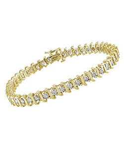 14k Yellow Gold 3ct Diamond Tennis Bracelet (I-J, I2-3)