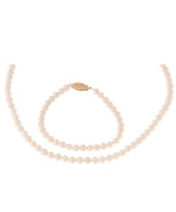 DaVonna Child's Pearl Necklace and Bracelet Set (4-5 mm) (Case of 5)