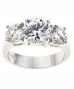 Sterling Silver 3-stone CZ Ring