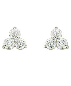 14-kt Gold & 1/3ct TDW Round Diamond Three-Stone Earrings (I-J/ I2-I3)