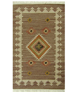 Aztec Wool Flat Weave Rug (5' x 8')