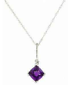 14k White Gold and Amethyst Necklace
