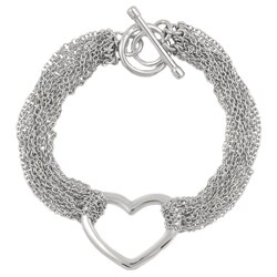 Sterling Silver Ten-strand Heart Bracelet