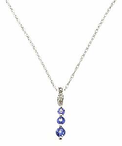 14k Gold .04ct TDW Diamond Tanzanite Pendant (I-J, I1-I2)