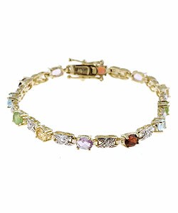 Glitzy Rocks 24k Goldplated Silver Gemstone Bracelet