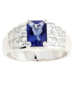 Icz Stonez Sterling Silver Blue   White CZ Ring