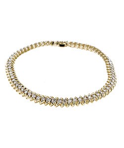 14k Gold and 2ct Diamond Swirling Tennis Bracelet