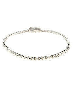 14k White Gold 1ct Diamond Tennis Bracelet (J, I3)