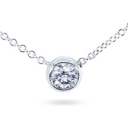 14k Gold 1/3ct TDW Bezel-set Diamond Necklace (H-I, I1-I2)