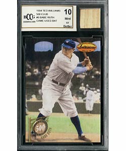 Babe Ruth Game Used Bat Mint 10 GGUM Card
