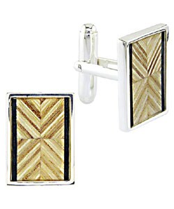 Sterling Silver Wood Cufflinks