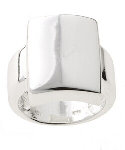 Sterling Silver Shiny Square Ring
