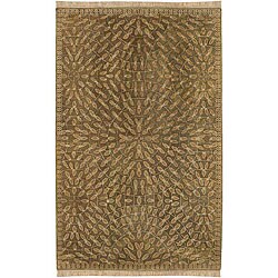 Hand-tufted Circles of Leaves Wool Rug (9' x 13')
