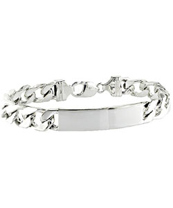 Sterling Silver 9-inch 10 mm Men's ID Bracelet