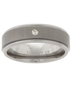 Men's Titanium Diamond Wedding Band (H-I/ I2) (6.8 mm)