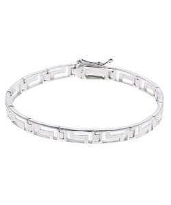 Sterling Silver Greek Key Link Bracelet