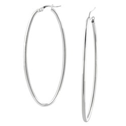 Sterling Silver Designer Oval Earrings