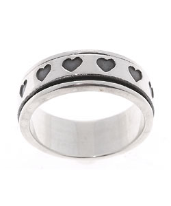 Sterling Silver Heart Spinner Ring