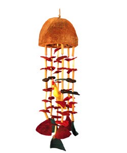 Hand-carved Coconut Bird Wind Chime