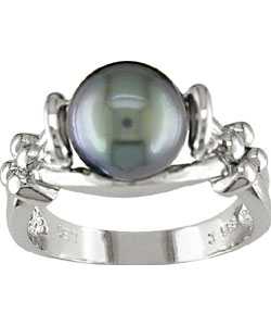 Sterling Silver Cultured Tahitian Pearl Ring