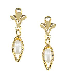 10k Yellow Gold Rice Pearl Earrings