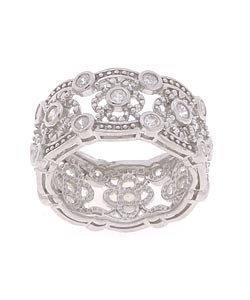 Sterling Silver Cubic Zircnonia Vintage Eternity Ring
